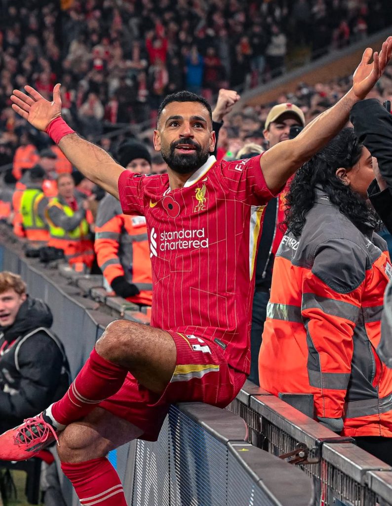 Salah celebrating his goal